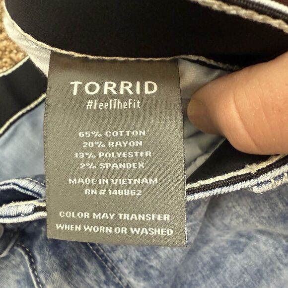 Torrid Feel The Fit Acid Wash Jeans High Rise Cropped Women’s Size 26 - Picture 6 of 10